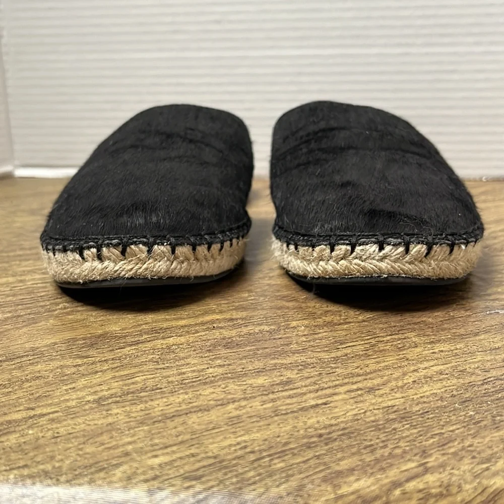Gap Black Calf Hair Espadrille Slide-On Mules Size 8.5